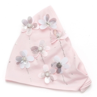 Розовая повязка для девочки с цветочками sh 1568 Chobi